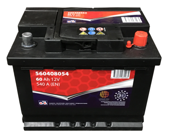 12V, 60Ah, AD Baltic akumulators