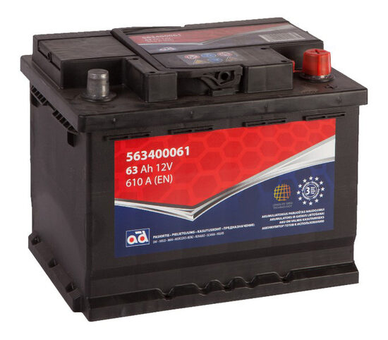 12V, 63Ah, AD Baltic akumulators