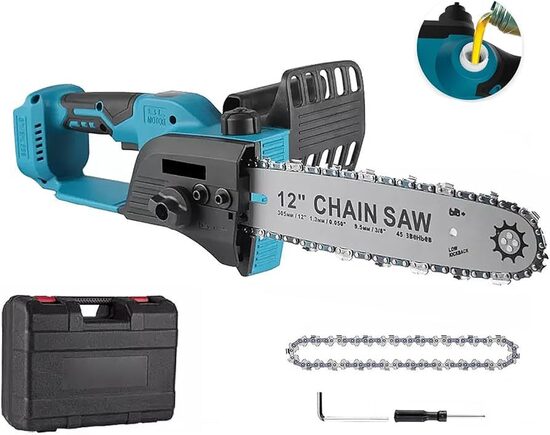 Gisam 12 collu akumulatora elektriskais ķēdes zāģis ar eļļotāju