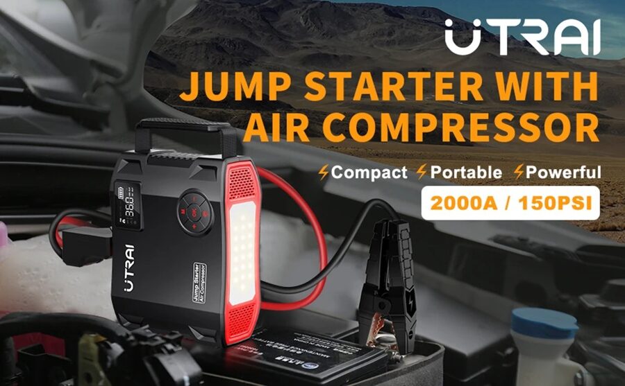 Pārnēsājams Car Jump Starter + pumpis 18000 mAh Peak 1200